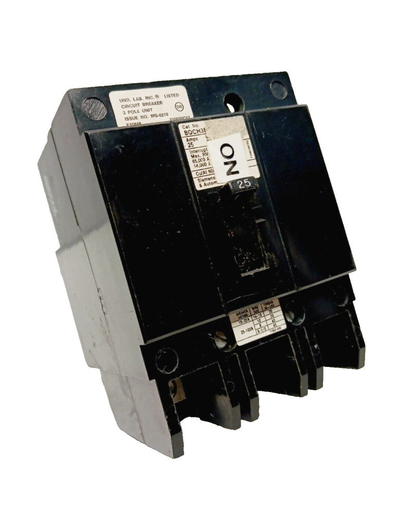 SIEMENS 25 AMP BOLT-ON CIRCUIT BREAKER 3 POLE 277/480 VAC BQCH3B025