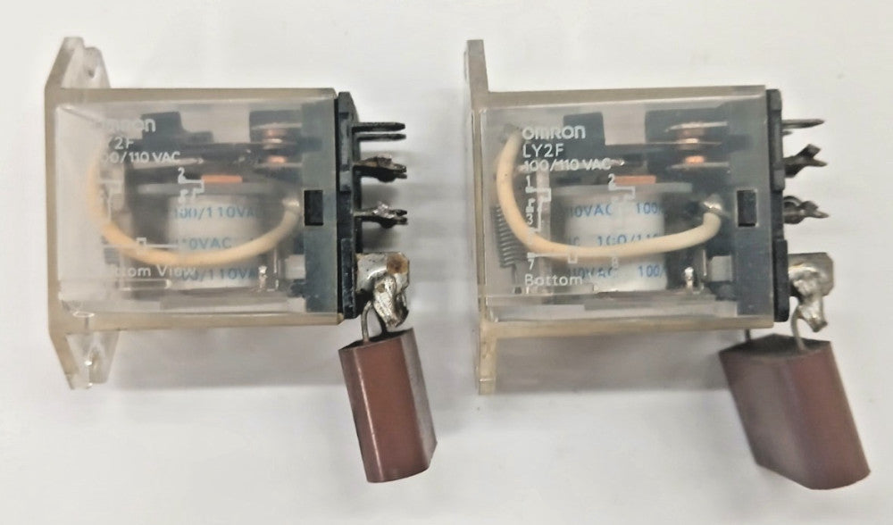 OMRON GENERAL PURPOSE RELAY LY2F W/ NISSEI NSKG 115 CAPACITOR LOT OF 2