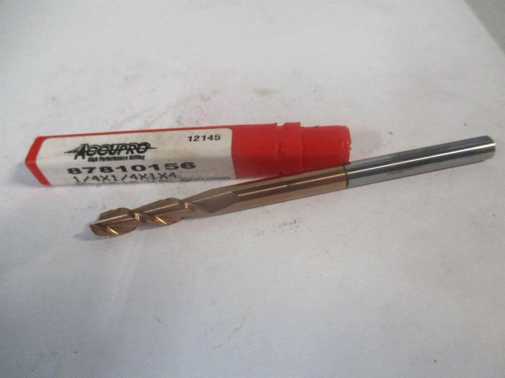 (12181810) 1/4" x 1" x 1/4" x 4" OAL 2 Flute Solid Carbide RH Square End Mill