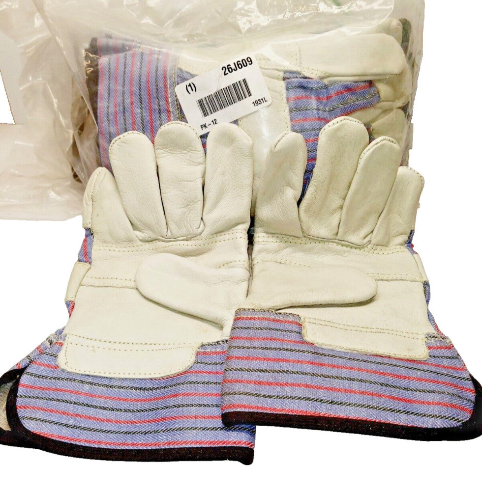 12) NEW MCR INDUSTRIAL WORK GLOVES 100% COTTON LOT OF 12
