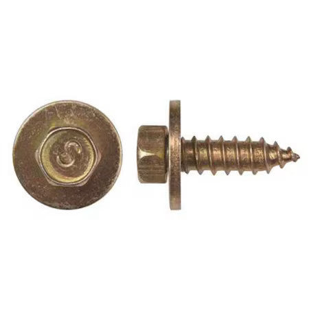 Zoro Select 10693Pk Sheet Metal Screw, M5.50 X 18 Mm, Zinc Yellow Steel Flange