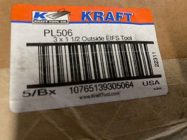 (5 PACK) KRAFT 3" x 1-1/2" EIFS Outside Corner Tool with Wood Handle PL506