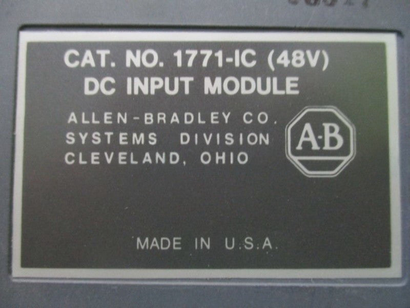 ALLEN BRADLEY 1771-IC INPUT MODULE UNMP