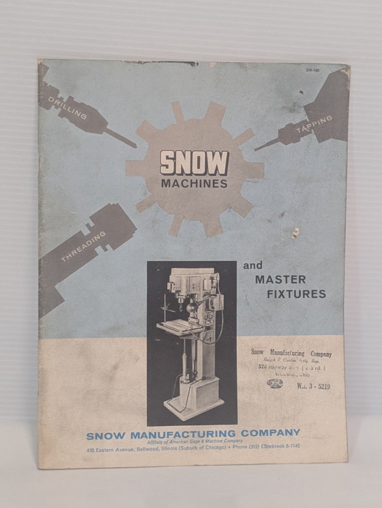Snow Manufacturing Two Spindle Vertical Machines & Fixtures Catalog, as shown