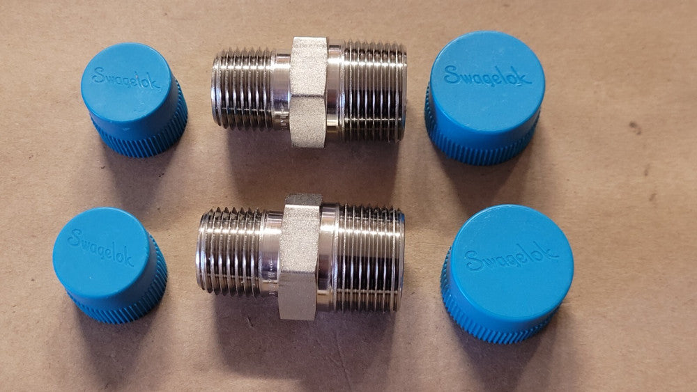 Lot of 2 Swagelok 316 Stainless Steel 1/2" x 3/4" MNPT Male Adapters