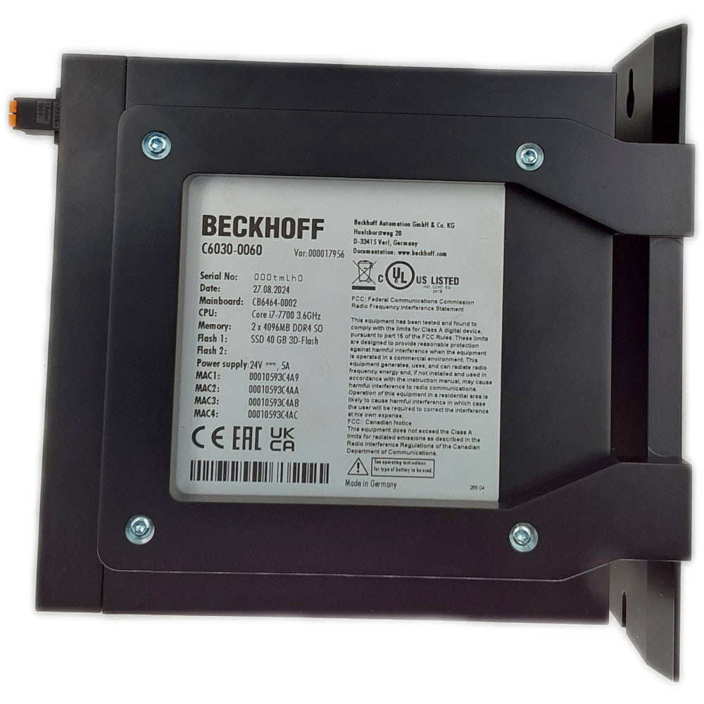 Beckhoff Industrial Computer C6030-0060 Core i7 7700 8 GB 55 GB Storage, (NO OS)