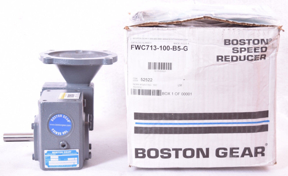 Boston Gear Double Reduction Right Angle Worm Gear Speed Reducer FWC713-100-B5-G