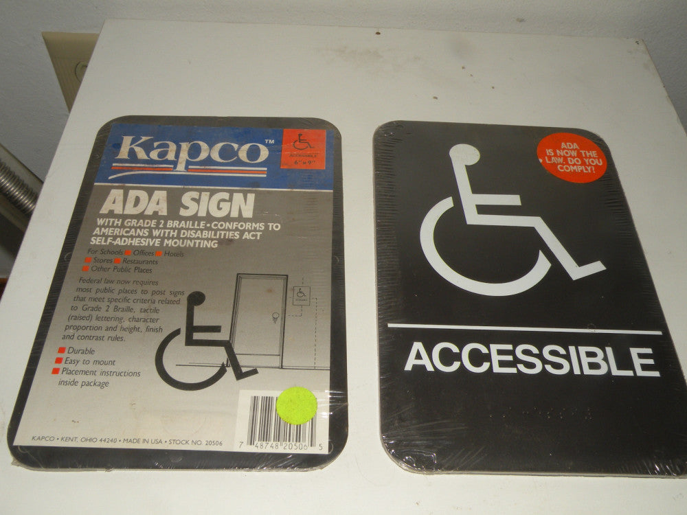 ADA ACCESSIBLE Raised Pictograms Braille 9" x 6" Self-Adhering