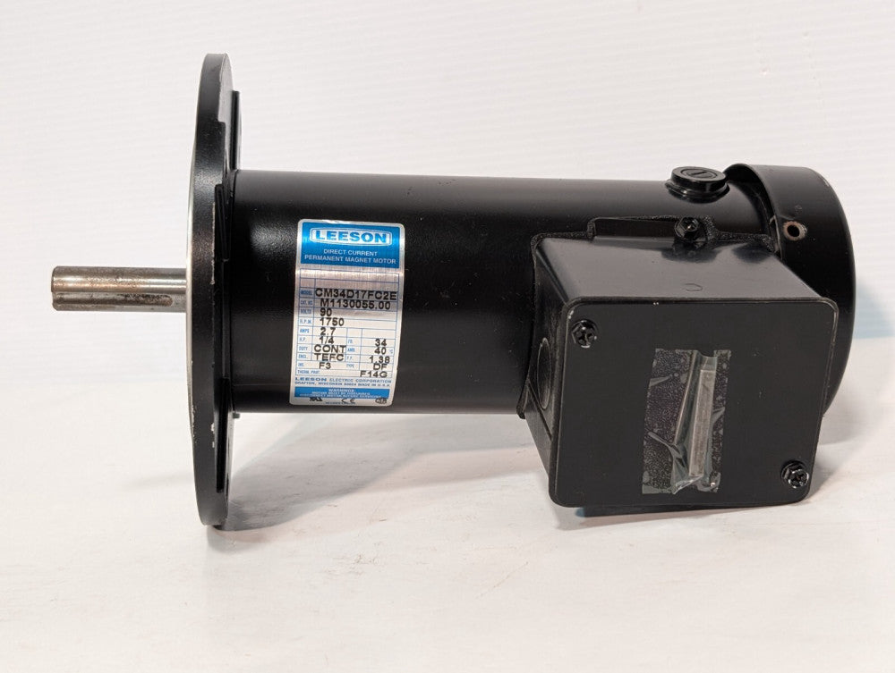 Leeson M1130055.00 DC Permanent Magnet Motor, 1750rpm, CM34D17FC2E, TEFC, 2.7A
