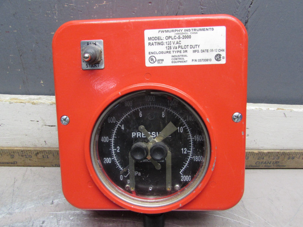 MURPHY, OPLC-S-2000, PRESSURE SWITCHGUAGE, 125VAC TYPE 3R, N/NIB! MAKE OFFER!!