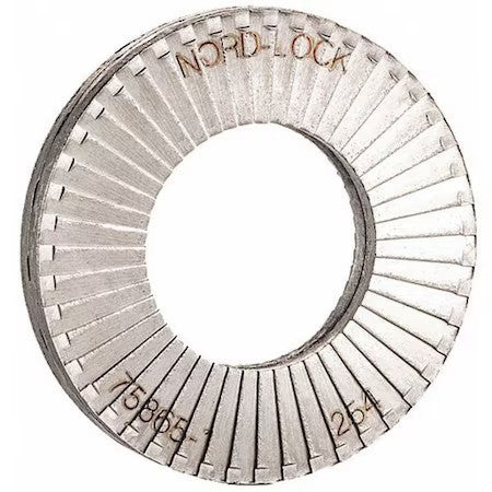 Nord-Lock 1564 Wedge Lock Washer, For Screw Size #8 Steel, Plain Finish, 10 Pk