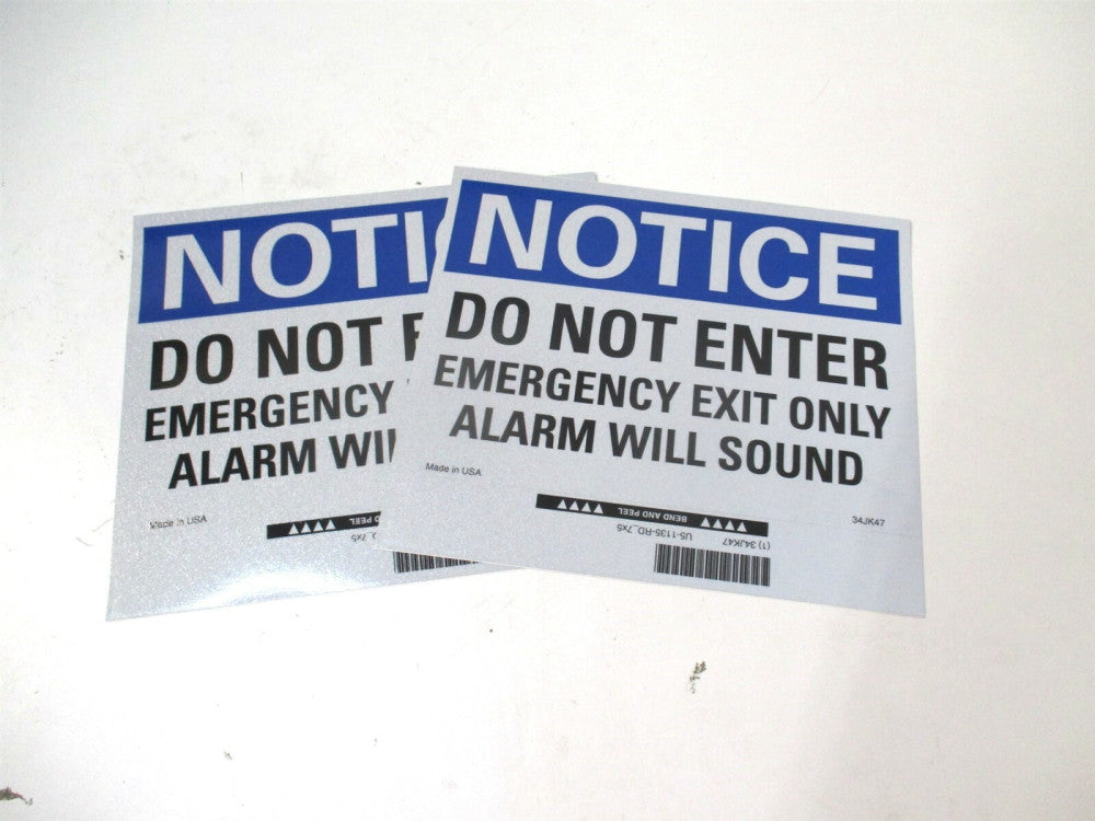 Lyle (U5-1135-RD_7X5) 5" x 7" Do Not Enter, Emergency Exit Only Sign - Lot of 2