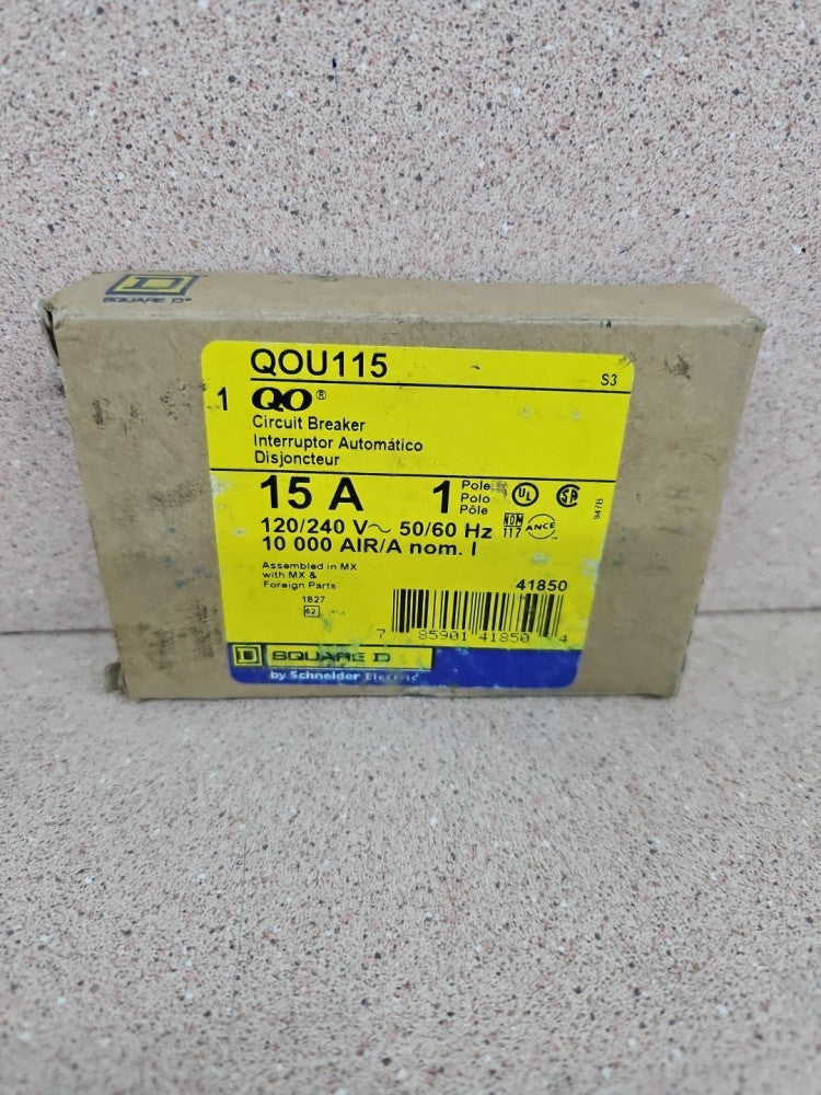 New Old Stock Square D QOU115 15A 1Pole Circuit Breaker