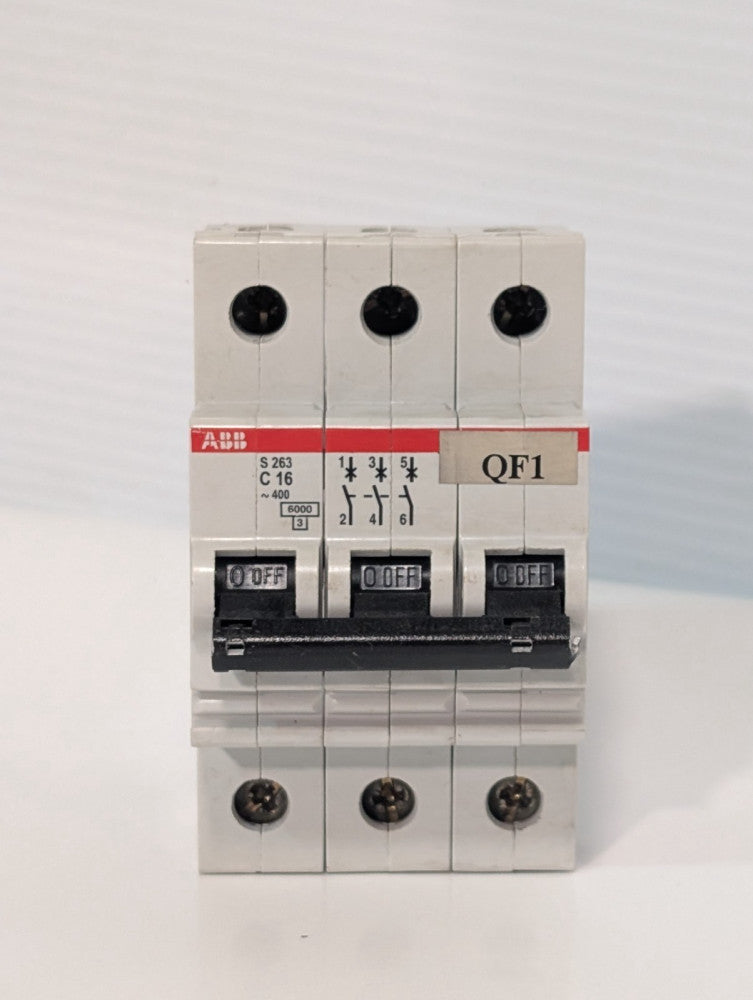 ABB S263C16 Miniature Circuit Breaker RJ IEC947-2, 277/480VAC Single Pole 16A