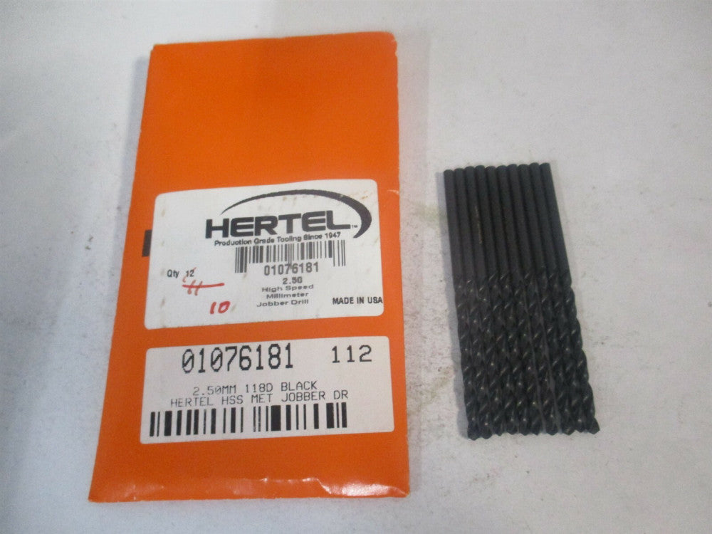 (301 2.50) 2.5mm x 60mm OAL 118° High Speed Steel Jobber Drill - Pack of 10