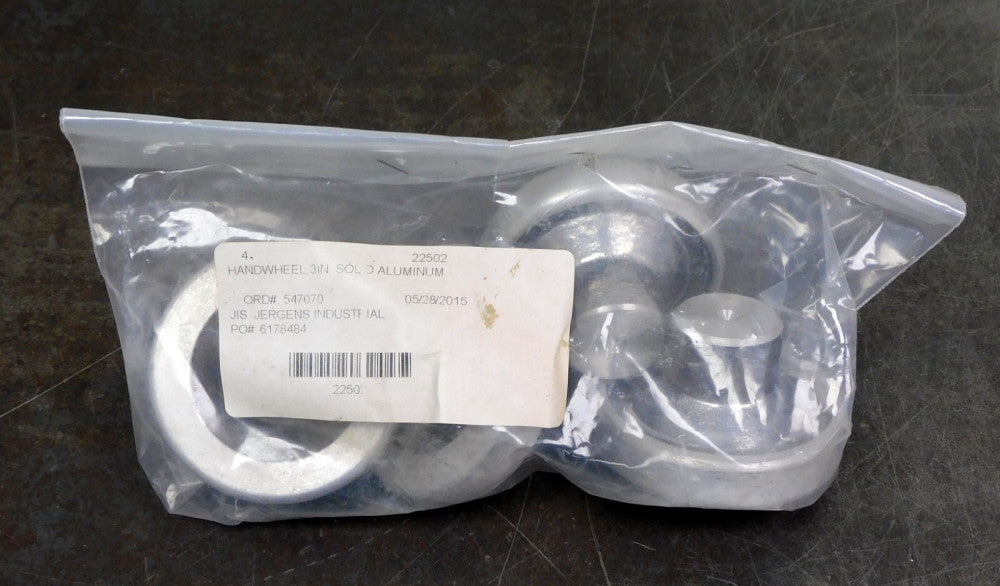 Jergens - 3 in. Solid Aluminum Offset Handwheel Blanks 22502 Lot of Four (4)