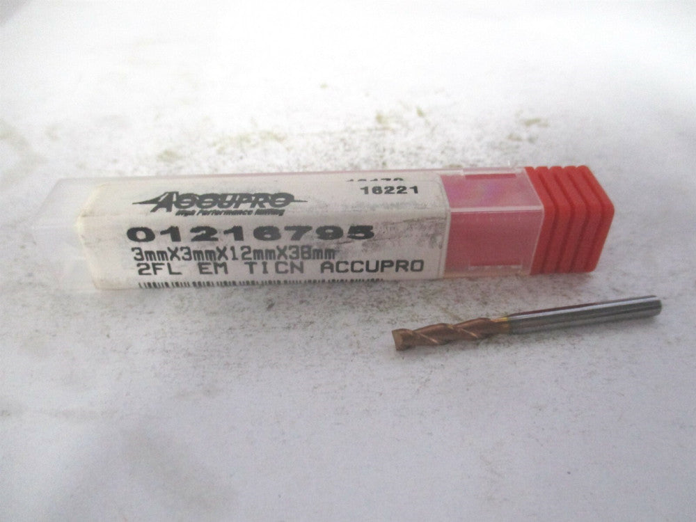 (12181252) 3mm x 12mm x 3mm x 38mm OAL Solid Carbide 2 Flute Square End Mill