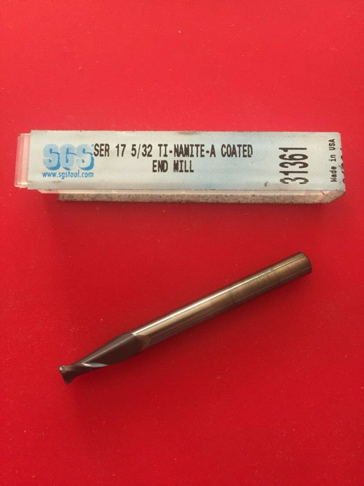 NEW SGS 31361 5/32" Solid Carbide End Mill 2 Flute Square AlTiN Coated