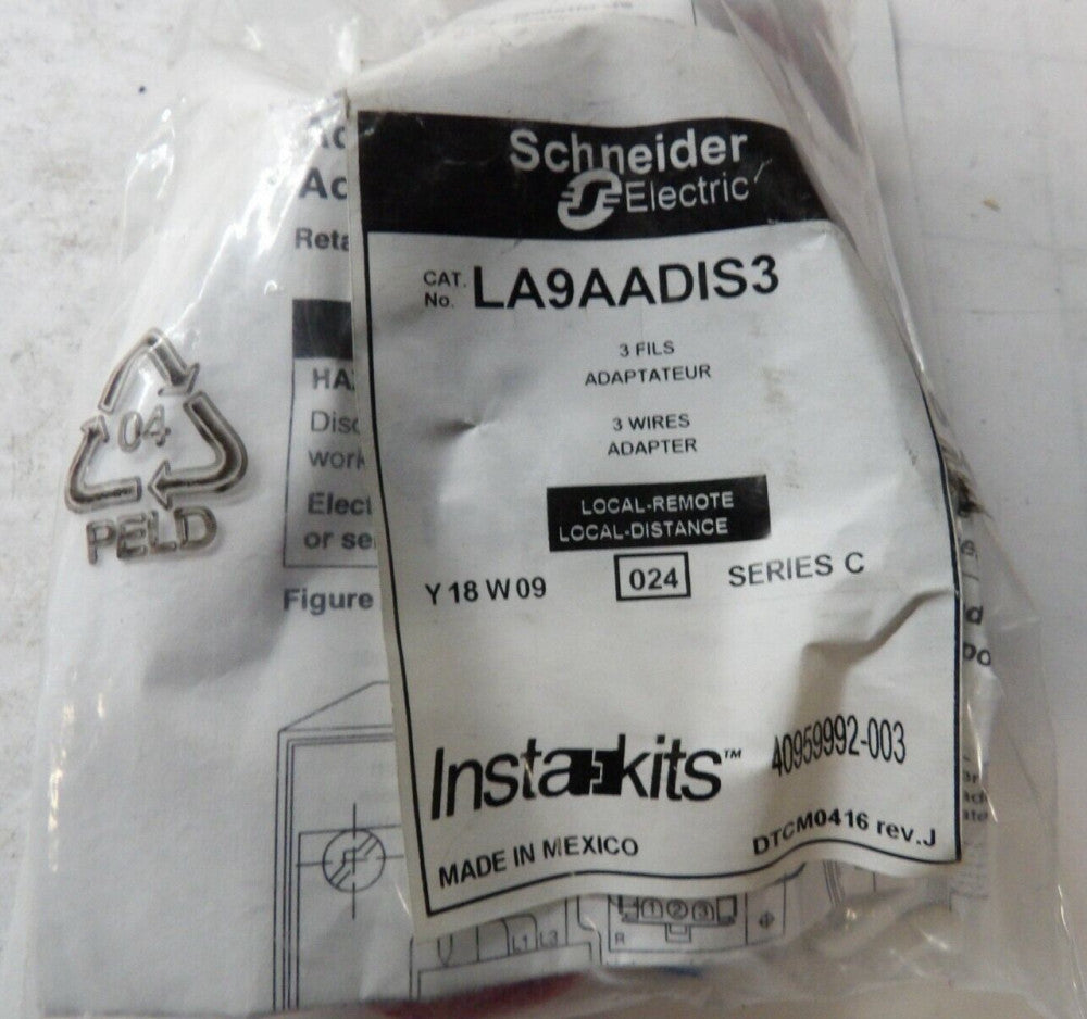 NEW SCHNEIDER ELECTRIC INSTAKITS SERIES C 3 WIRE LOCAL REMOTE ADAPTER LA9AADIS3