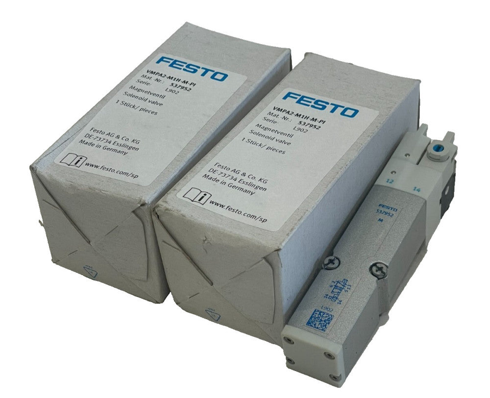 NEW FESTO VMPA2-M1H-M-PI SOLENOID VALVE 537952 VMPA2M1HMPI LOT OF 2