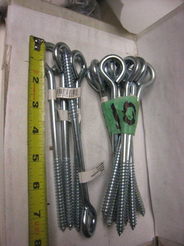 14 yes 14 Zinc Plated Lag Screw Eyes 3/8" x 8" long Hardware House 568807