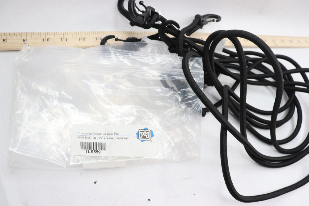 (4-Pk) Newpig Adjustable Hanging Straps Black 6" TLS559