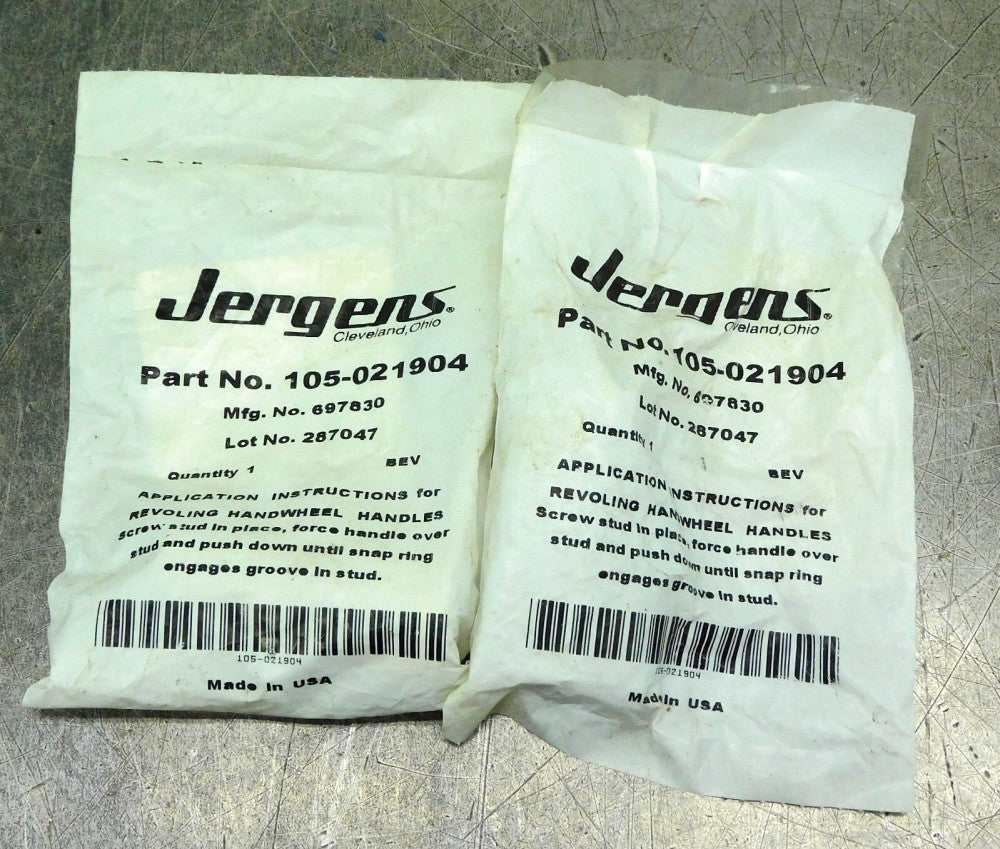 Jergens 105-021904 2-1/2" Aluminum Revolving Crank Handle Lot of Two (2)