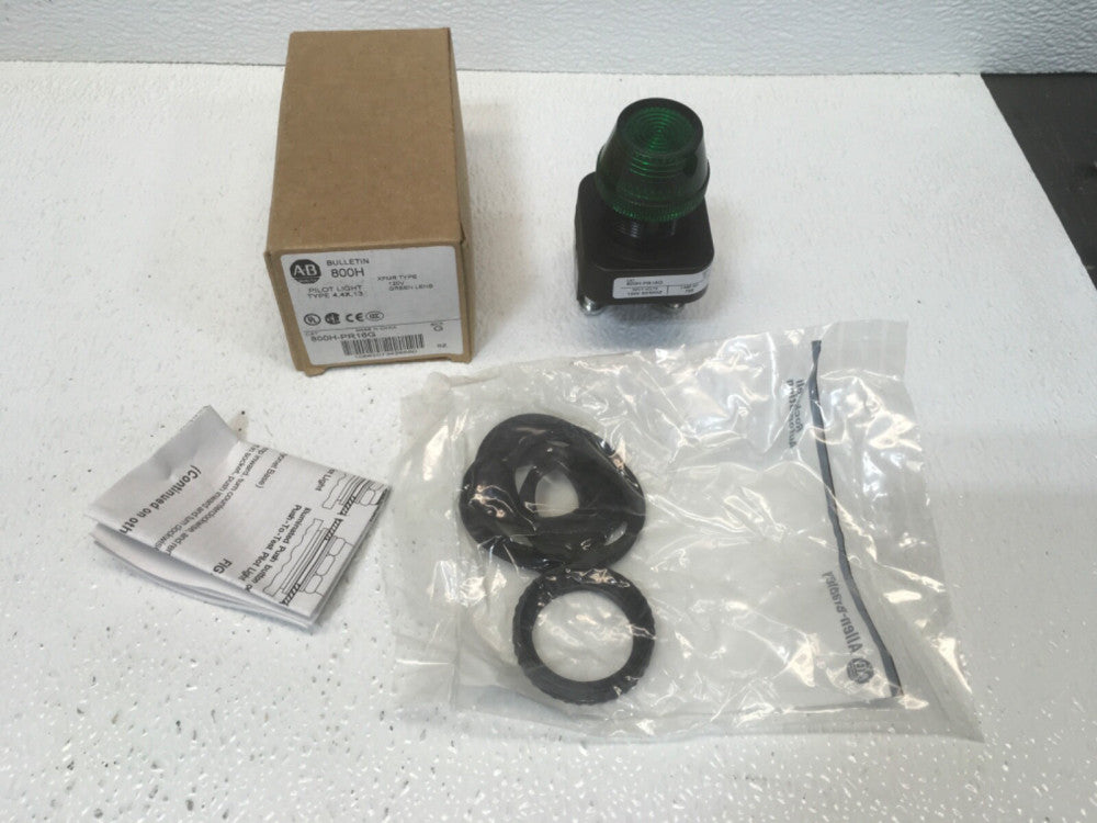 ALLEN BRADLEY 800H-PR16G SER. G 120V GREEN PILOT LIGHT (KB)