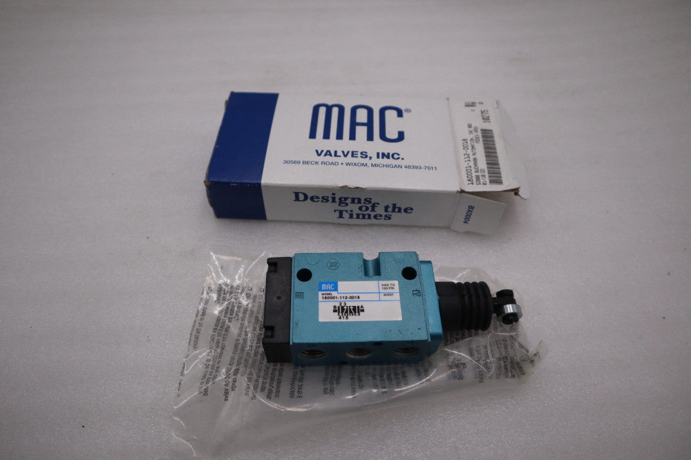 MAC VALVES INC 180001-112-0018 SOLENOID VALVE 1800 SERIES 4-WAY STOCK H734A