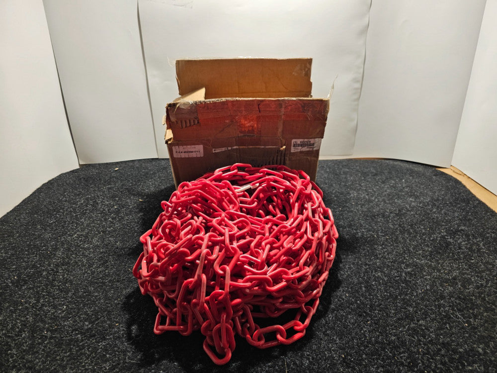 Plastic Chain 6CDU6 Red, 100 ft Length, Polyethylene, Gloss Finish