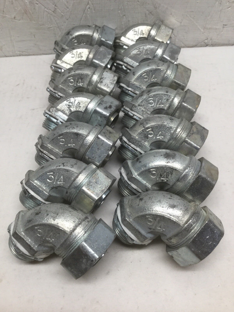 Hubbell Killark K0759 3/4” Liquid-Tight 90 Degree Connector (Lot of 14)