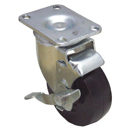Zoro Select P12s-R030d-12-Wb Plate Caster,125 Lb. Ld Rating,Delrin