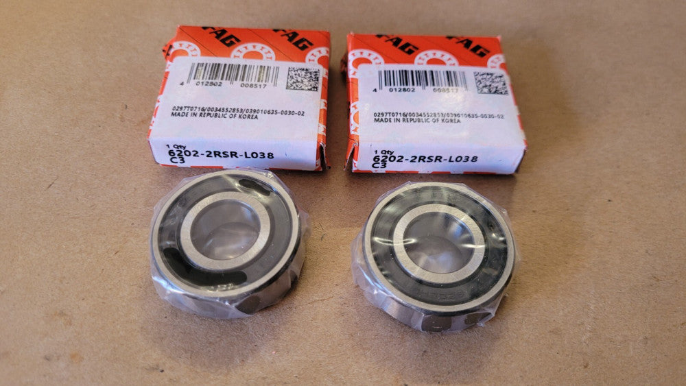 Lot of 2 FAG 6202-2RSR-L038 Bearings 15x35x11 mm