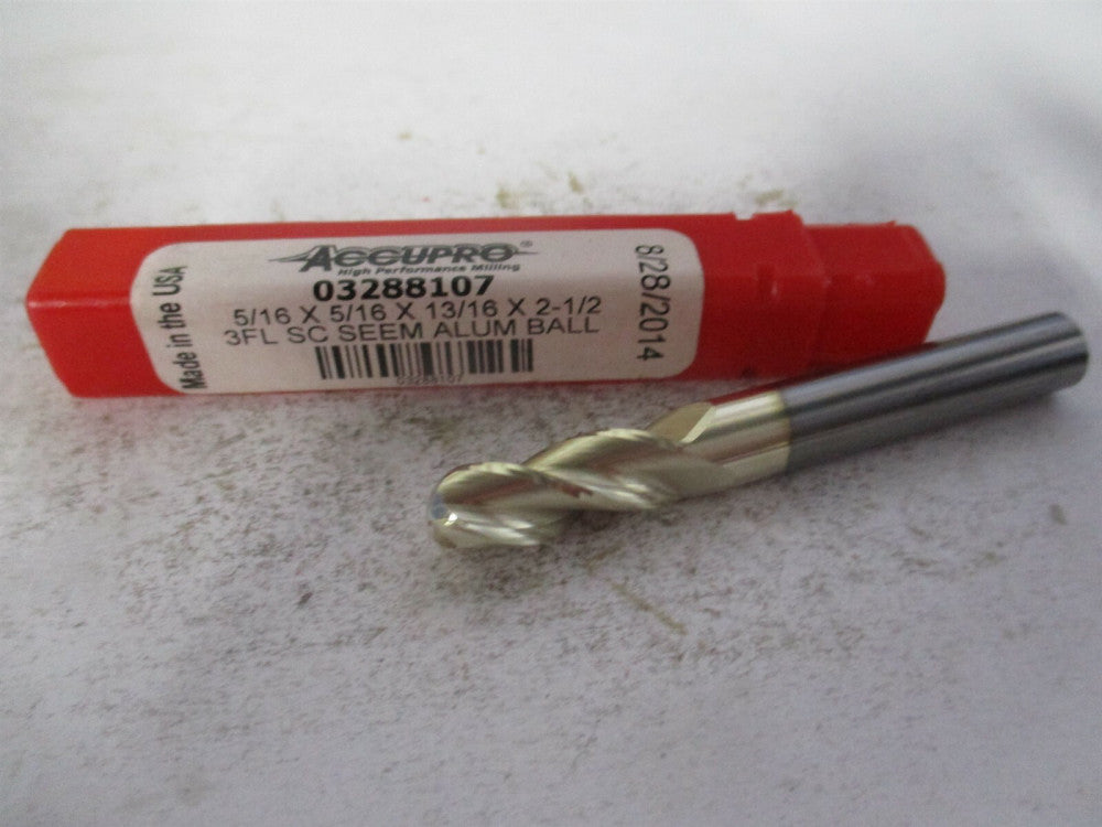 (35031213BNC5) 5/16" x 13/16" x 5/16" x 2-1/2" Solid Carbide 3Fl Ball End Mill