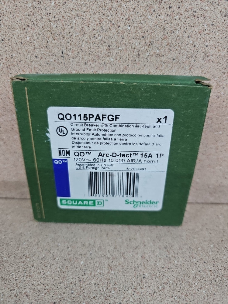 Square D QO115PAFGF 15 Amp 1 Pole 120V Combination AFCI Circuit Breaker