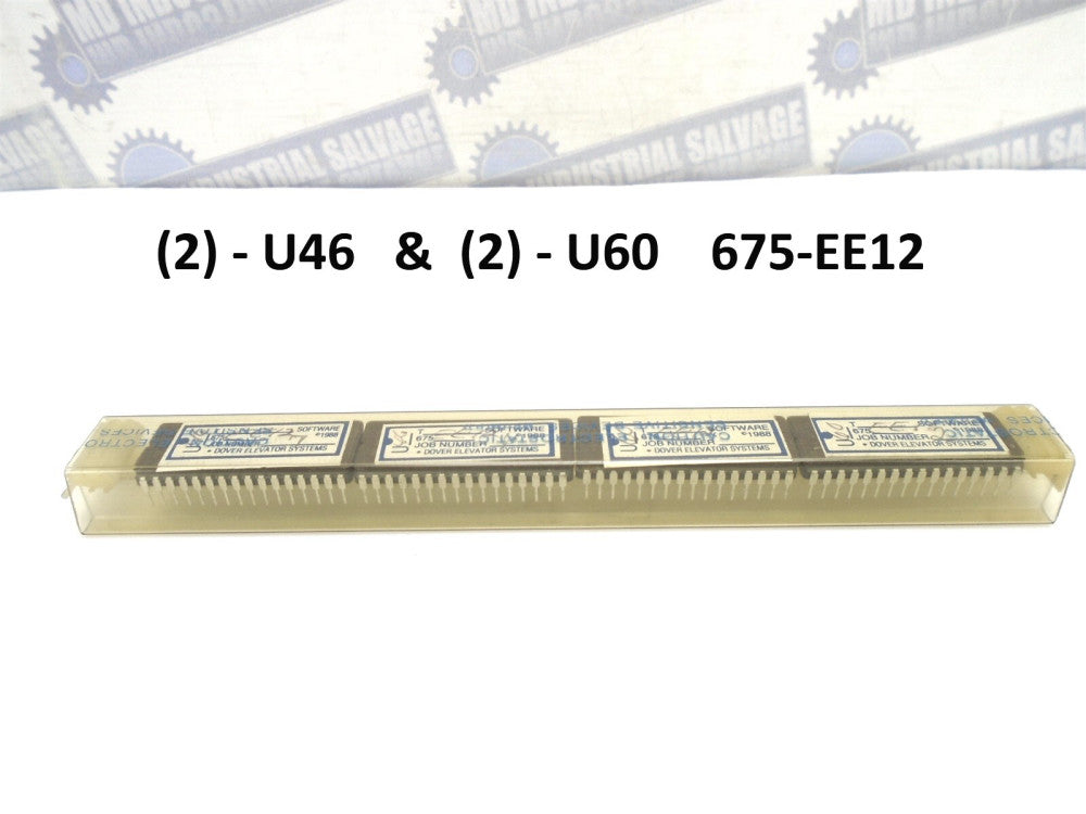 (4 Pc) DOVER ThyssenKrupp - 2/U46 2/U60 - 675-EE12 SOFTWARE CHIP MICROPROCESSOR