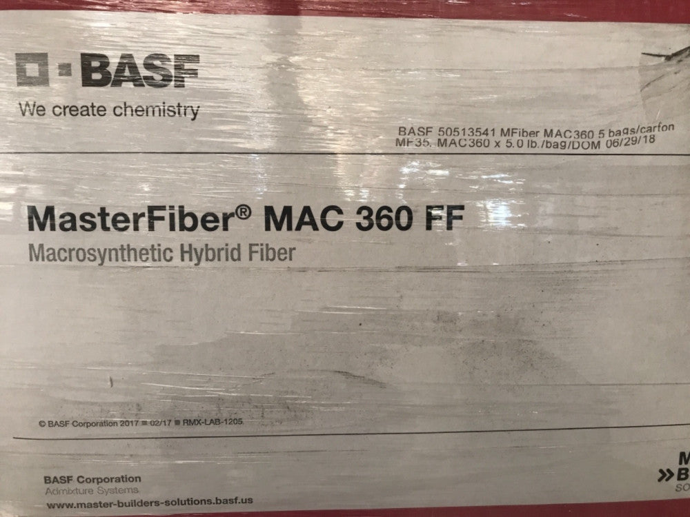 Basf masterfiber mac 360 ff Macrosyhthetic hybrid fiber (5 bags ) 5lbs each case