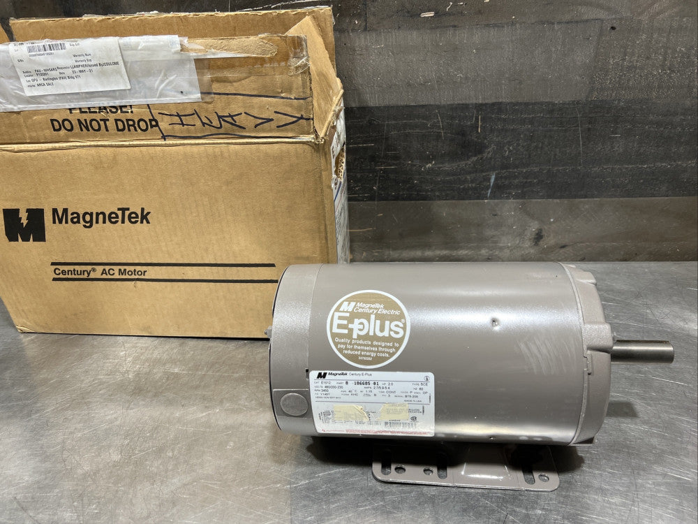 Nos Surplus Magnetek Part 8-186685-01 Motor. 460/200-230V 3 Phase 3450 RPM