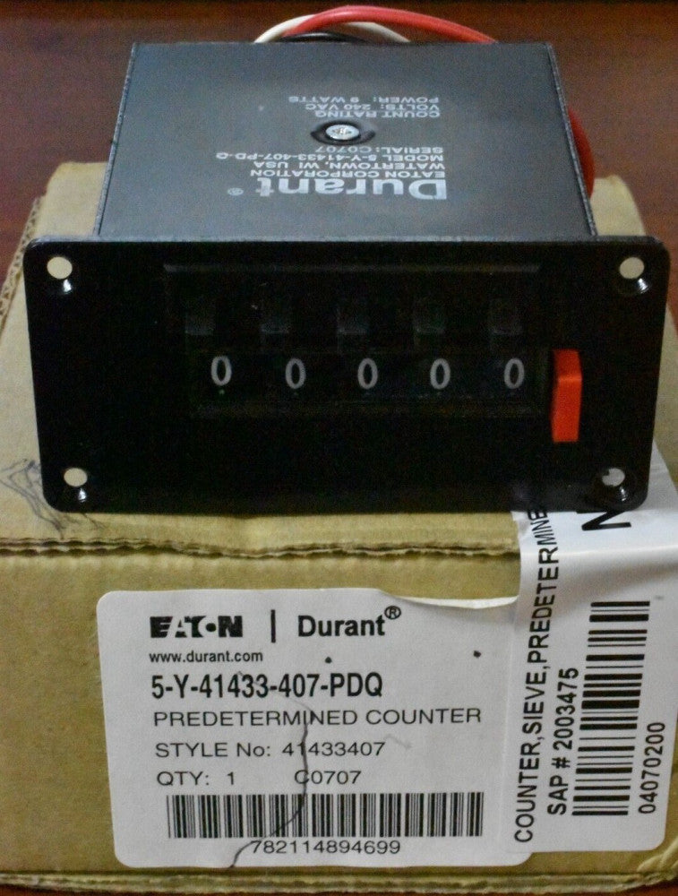 Eaton Durant 5-Y-41433-407-PD-Q Predetermined Counter Panel Mount 41433407