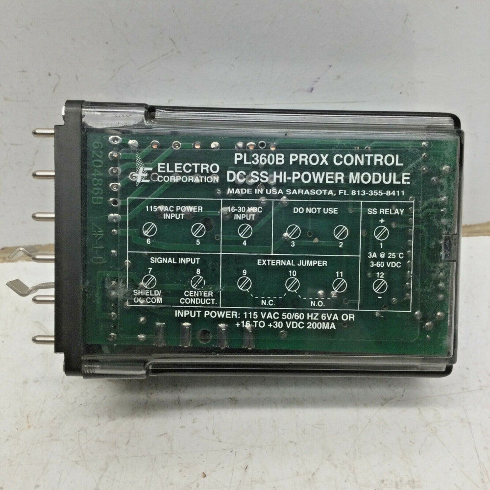 Electro Corp PL360B Amplifier Prox Control DC SS Hi-Power Module 16-30VDC 115VAC