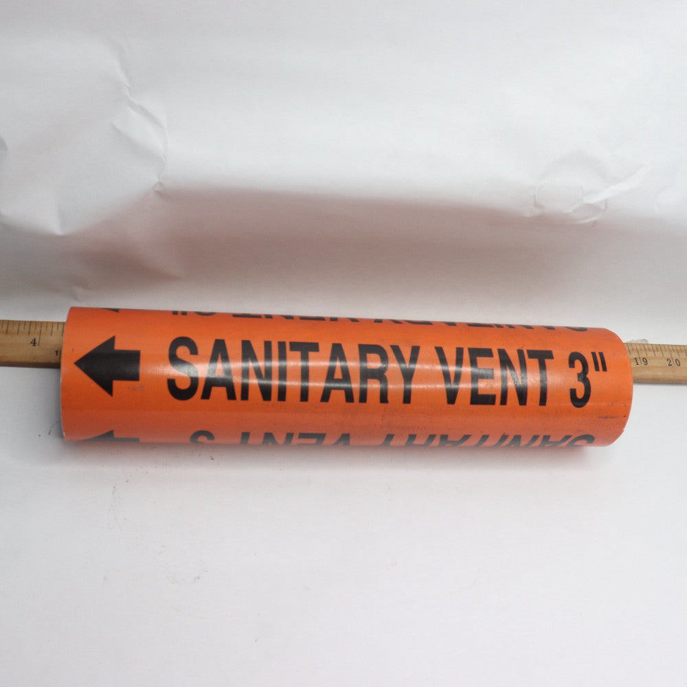 Seton Pipe Marker Sanitary Vents 3" 30915440 - Orange Fits 2-1/2 To 3-3/8