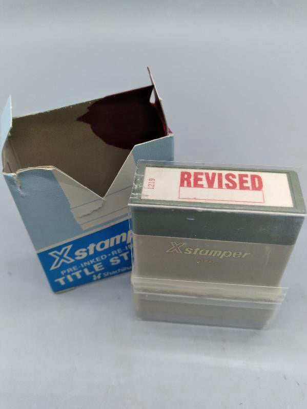 NEW 1219 Xstamper Pre-inked Shutter Stamp "Revised"