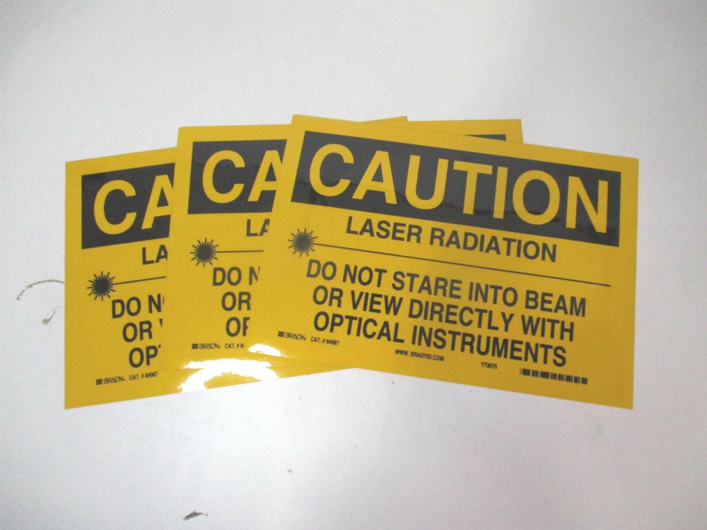 Brady (84987) 7" x 10" Laser Radiation Do Not Stare Into Beam Sign - Lot of 3