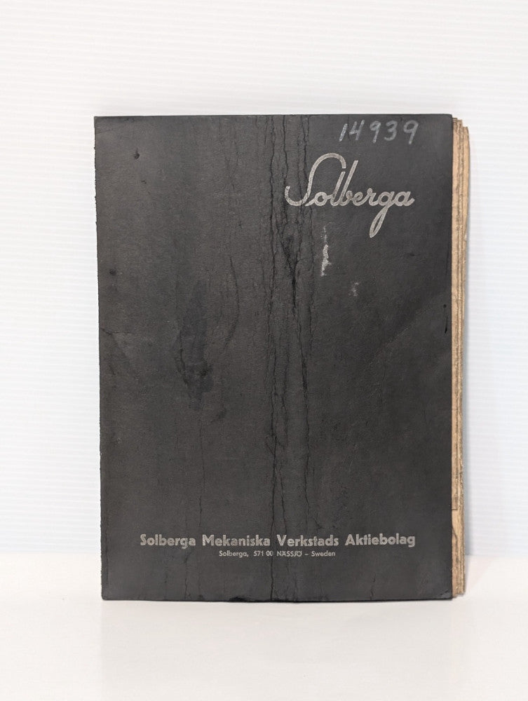 Solberga Mekaniska Type SE1235 Drilling Machine Operators Instruction Handbook