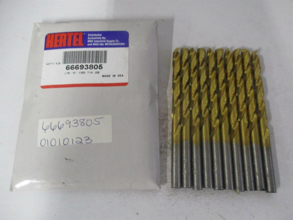 (66693805) Letter G 2-7/8" x 4-1/2" OAL 135° HSS RH Jobber Drill - Qty 10