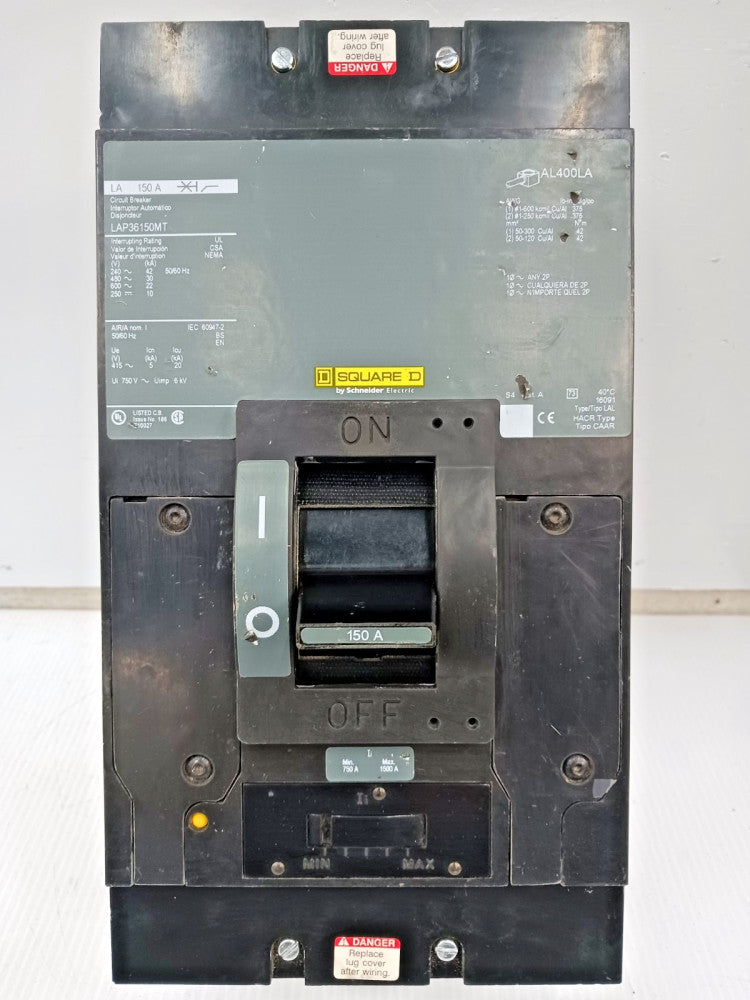 Square D 150 Amp Circuit Breaker 3 Pole 600 VAC / 250 VDC 30kA LAP36150MT