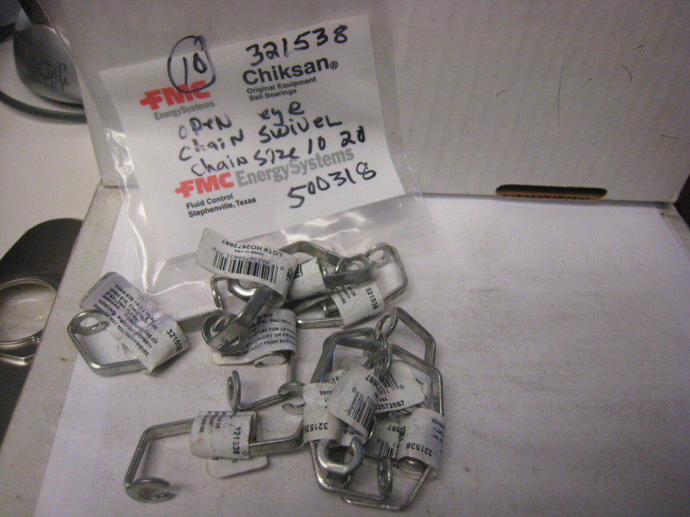 10 HILLMAN # 321538 Chain Link Swivel Open Eye Zinc Plate Steel 1/0-2/0