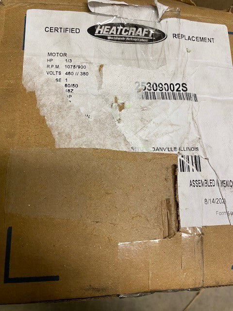 25309002S Heatcraft 1/3Hp, 1075Rpm 460/50-60/1 Cwose OEM