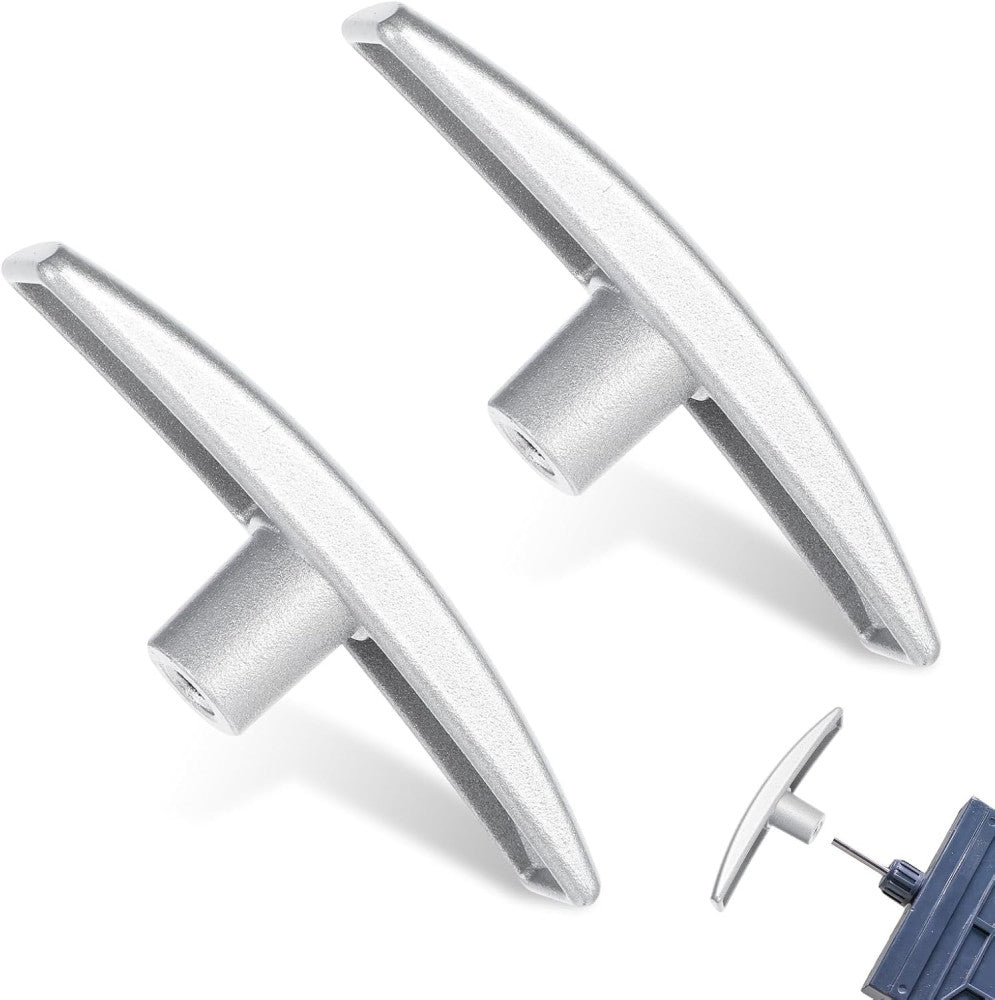 2 Pcs Easy to Install RV Waste Valve Handle Replacement Metal Silver