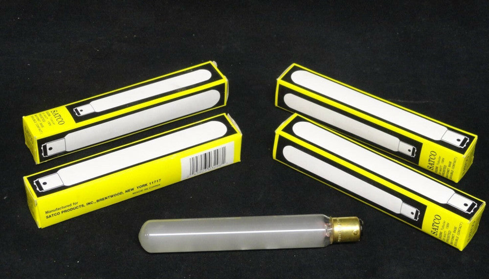 SATCO ~ FROSTED TUBULAR BULBS (LOT OF 4) S3298 ~ 20 WATTS ~ 130V ~ NEW